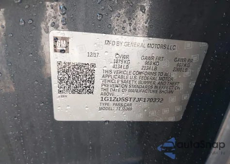 2018 Chevrolet Malibu Lt from USA, damaged, VIN 1G1ZD5ST7JF170332